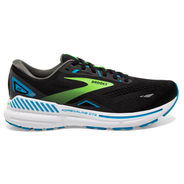 Brooks Adrenaline GTS 23 wide hardloopschoenen zwart/hawaiian ocean/green heren 