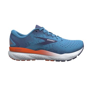 Brooks Ghost 16 hardloopschoenen blauw/wit/oranje heren 