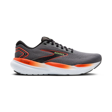 Brooks Glycerin 21 hardloopschoenen grey/mandarin red/green heren 