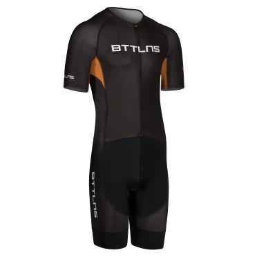 BTTLNS Chimera 1.0 basic trisuit korte mouw zwart/oranje heren 