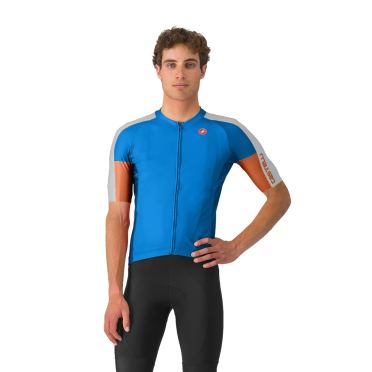 Castelli entrata 6 jersey fietsshirt korte mouw blauw heren 