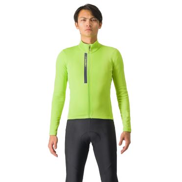 Castelli Entrata Thermal fietsshirt lange mouw electric lime/dark gray heren 