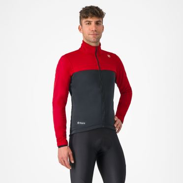 Castelli Estremo lange mouw fietsjack ruby red/light black heren 