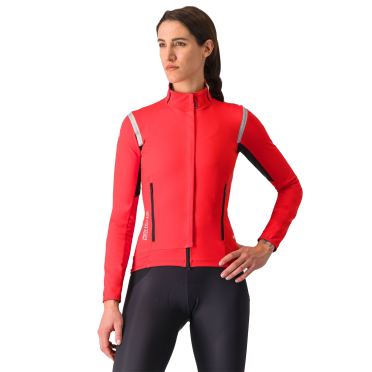 Castelli Perfetto RoS 2 lange mouw fietsjack hibiscus/silver reflex dames 