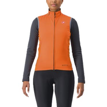 Castelli Perfetto RoS 2 fietsvest mouwloos oranje/zwart dames 