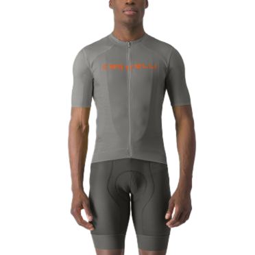 Castelli Prologo Lite fietsshirt korte mouw grijs/oranje heren 