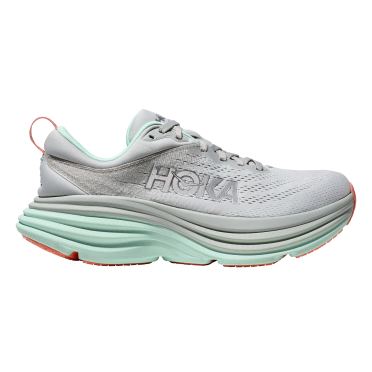 Hoka Bondi 8 wide hardloopschoenen grijs/groen dames 