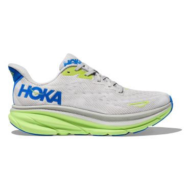 Hoka Clifton 9 wide hardloopschoenen wit/groen heren 