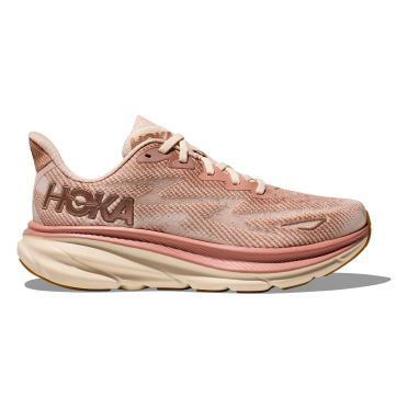 Hoka Clifton 9 hardloopschoenen roze/beige dames  