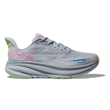 Hoka Clifton 9 hardloopschoenen grijs/roze dames 