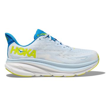 Hoka Clifton 9 hardloopschoenen lichtblauw/geel heren 