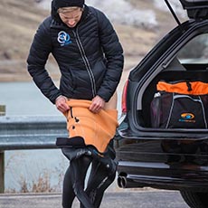 Instructies voor het passen van een wetsuit