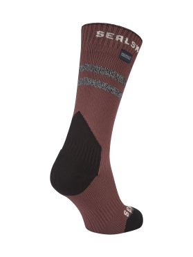 Sealskinz Runton Cold weather mid fietssok met Hydrostop burgundy unisex 