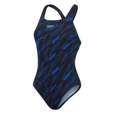 Speedo eco+ h-boom allov medalist zwart/blauw dames 